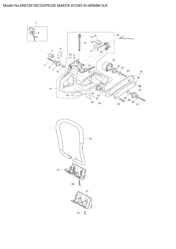 Pièces détachées tronçonneuse thermique Makita EK8100