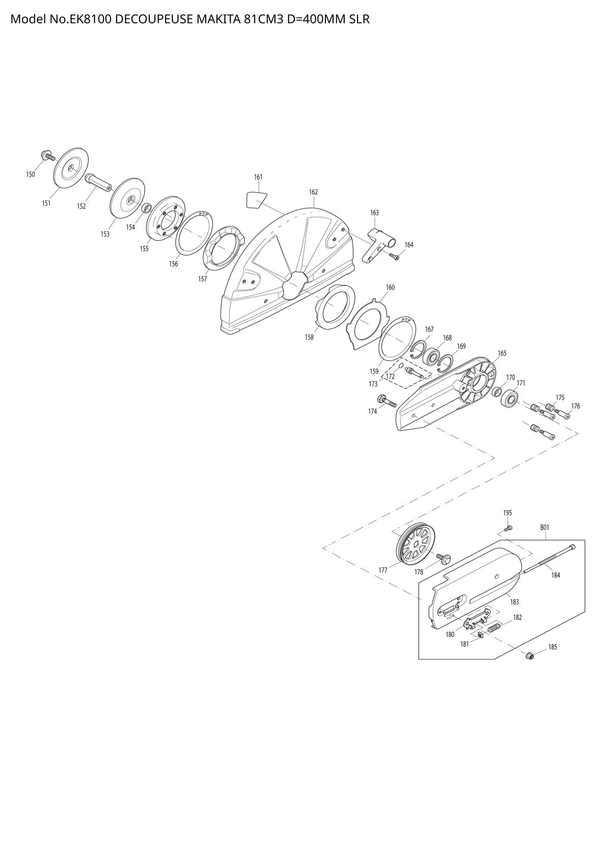 Pièces détachées tronçonneuse thermique Makita EK8100