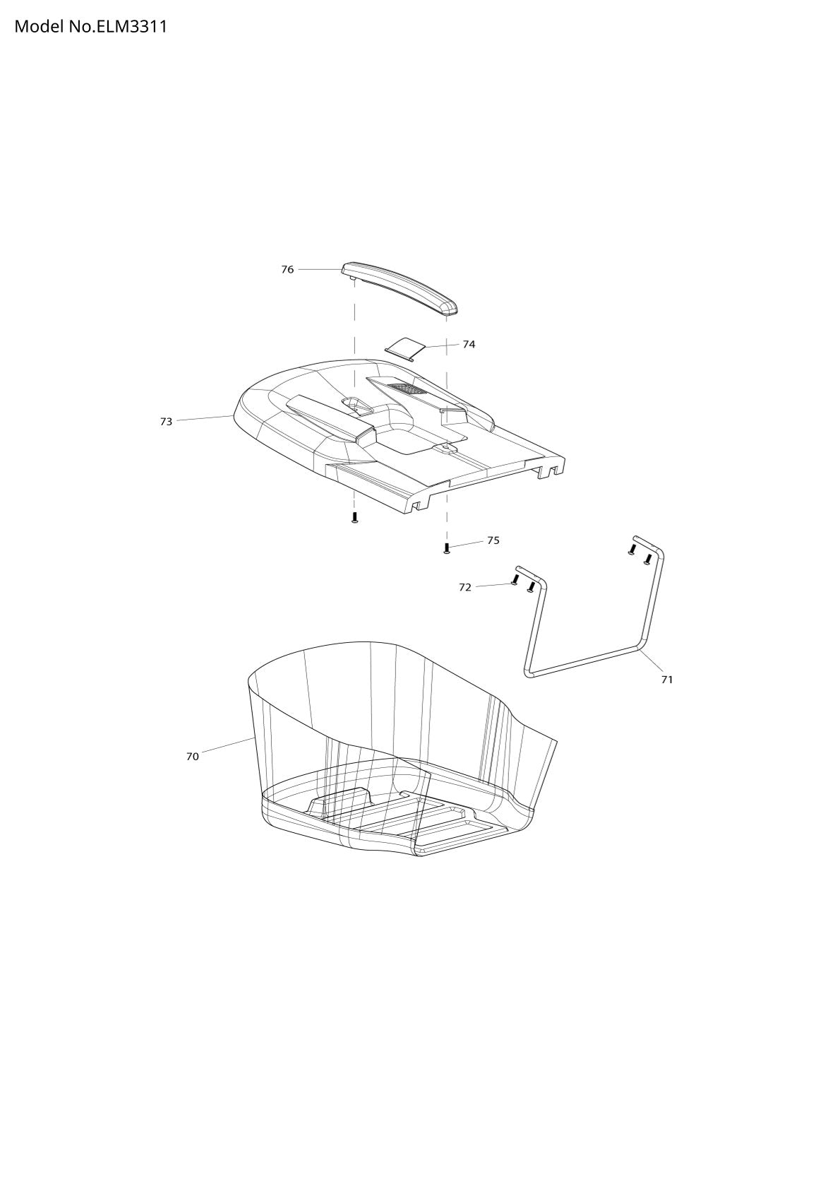 Pièces détachées tondeuse à gazon électrique Makita ELM3311