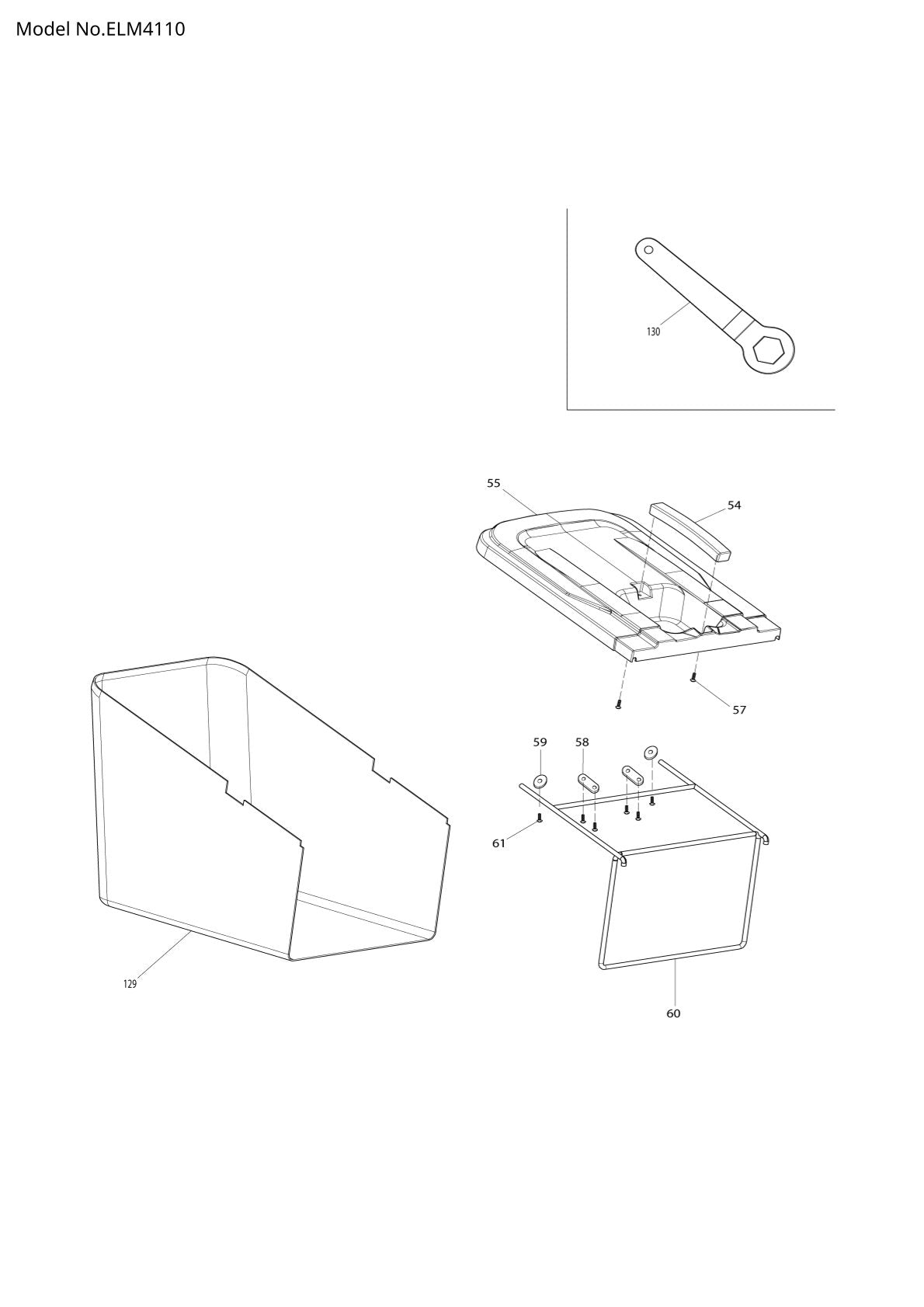 Pièces détachées tondeuse à gazon électrique Makita ELM4110