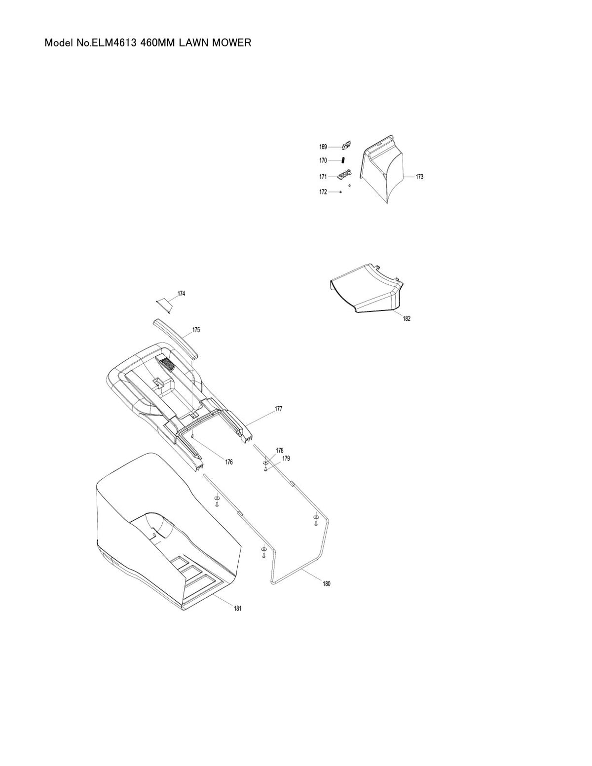 Pièces détachées tondeuse à gazon électrique Makita ELM4613