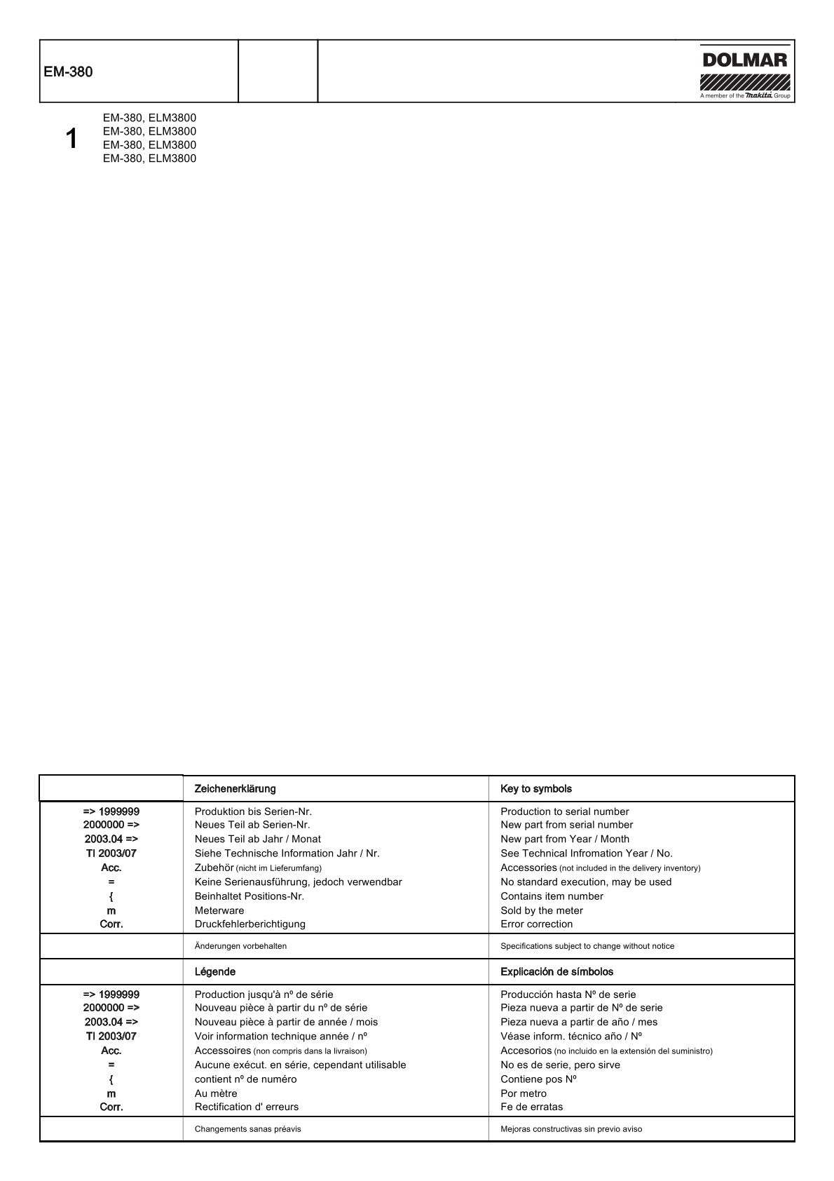 Pièces détachées débroussailleuse thermique Makita EM-380
