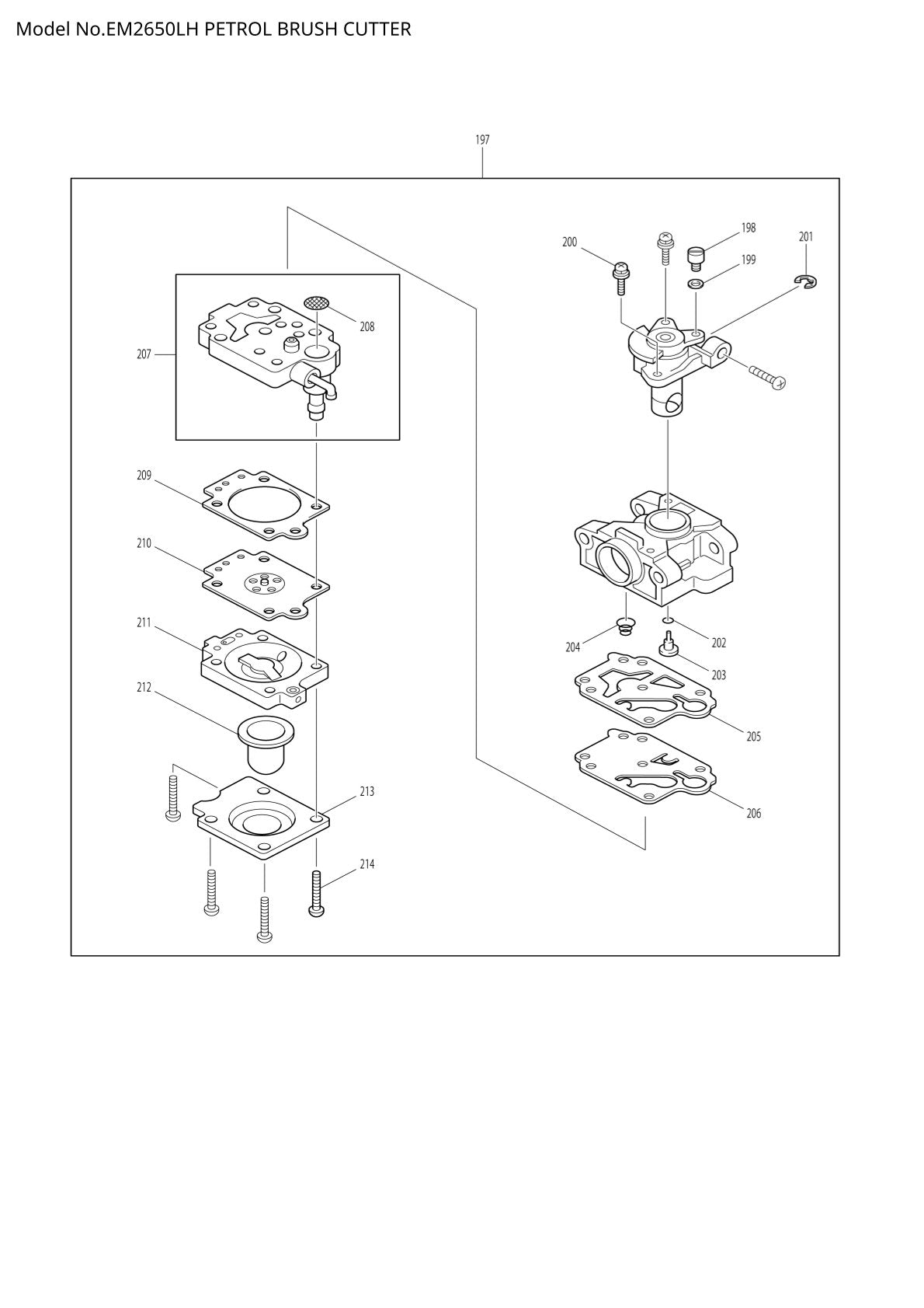 Pièces détachées débroussailleuse thermique Makita EM2650LH
