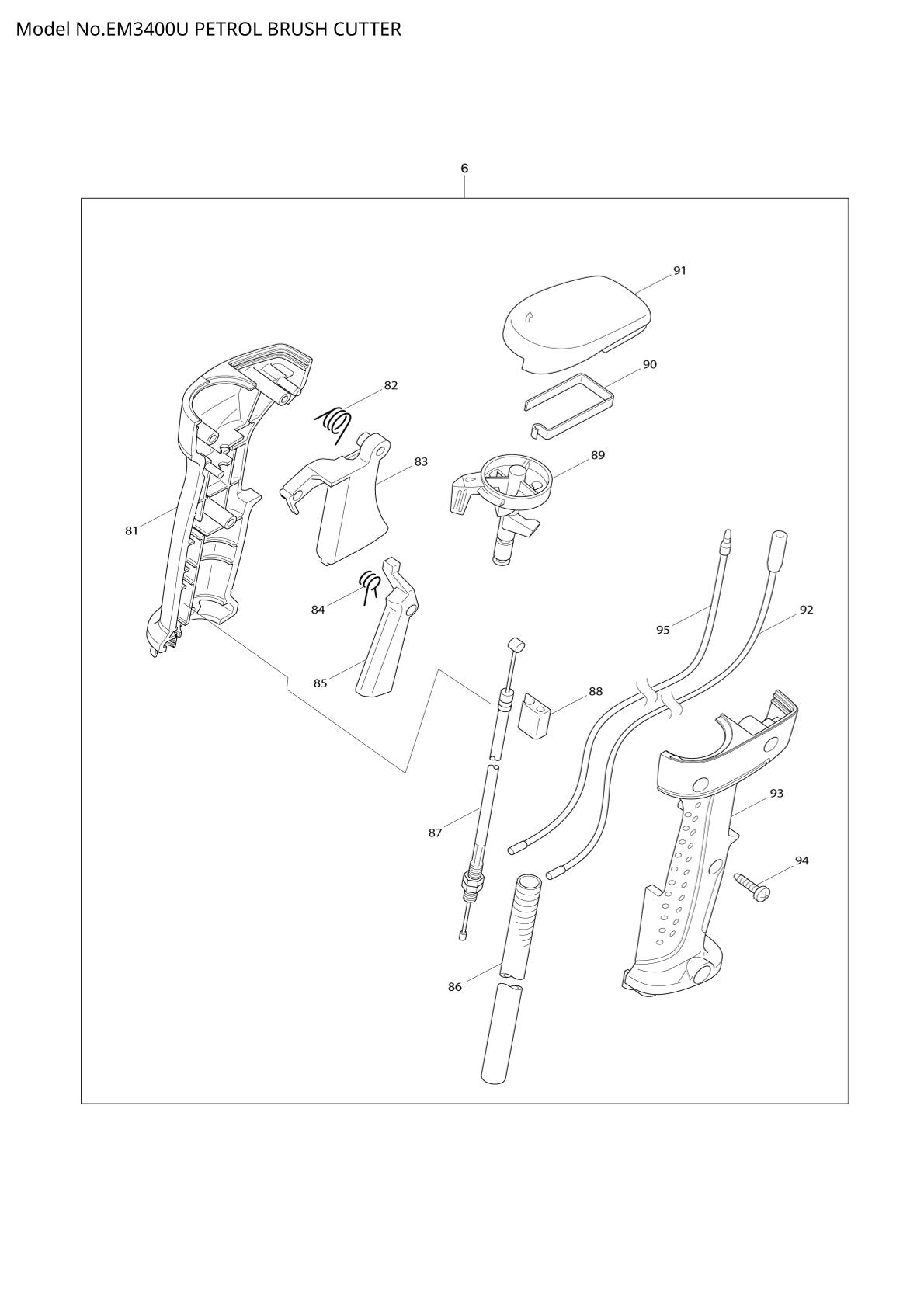 Pièces détachées débroussailleuse thermique Makita EM3400U