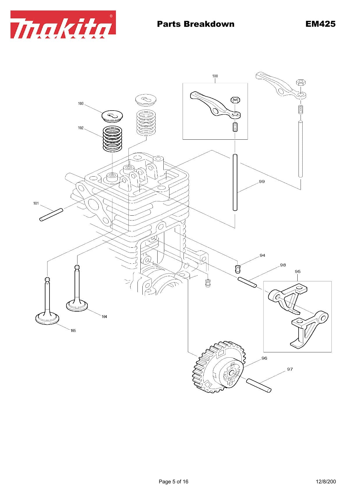 Pièces détachées débroussailleuse thermique Makita EM4251
