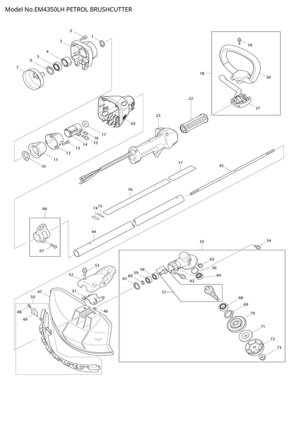 Pièces détachées débroussailleuse thermique Makita EM4350LH