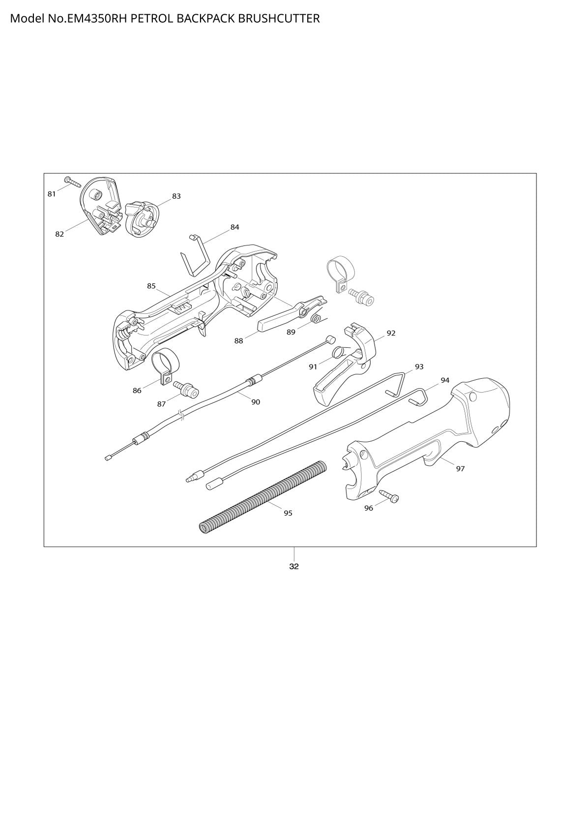 Pièces détachées débroussailleuse thermique Makita EM4350RH