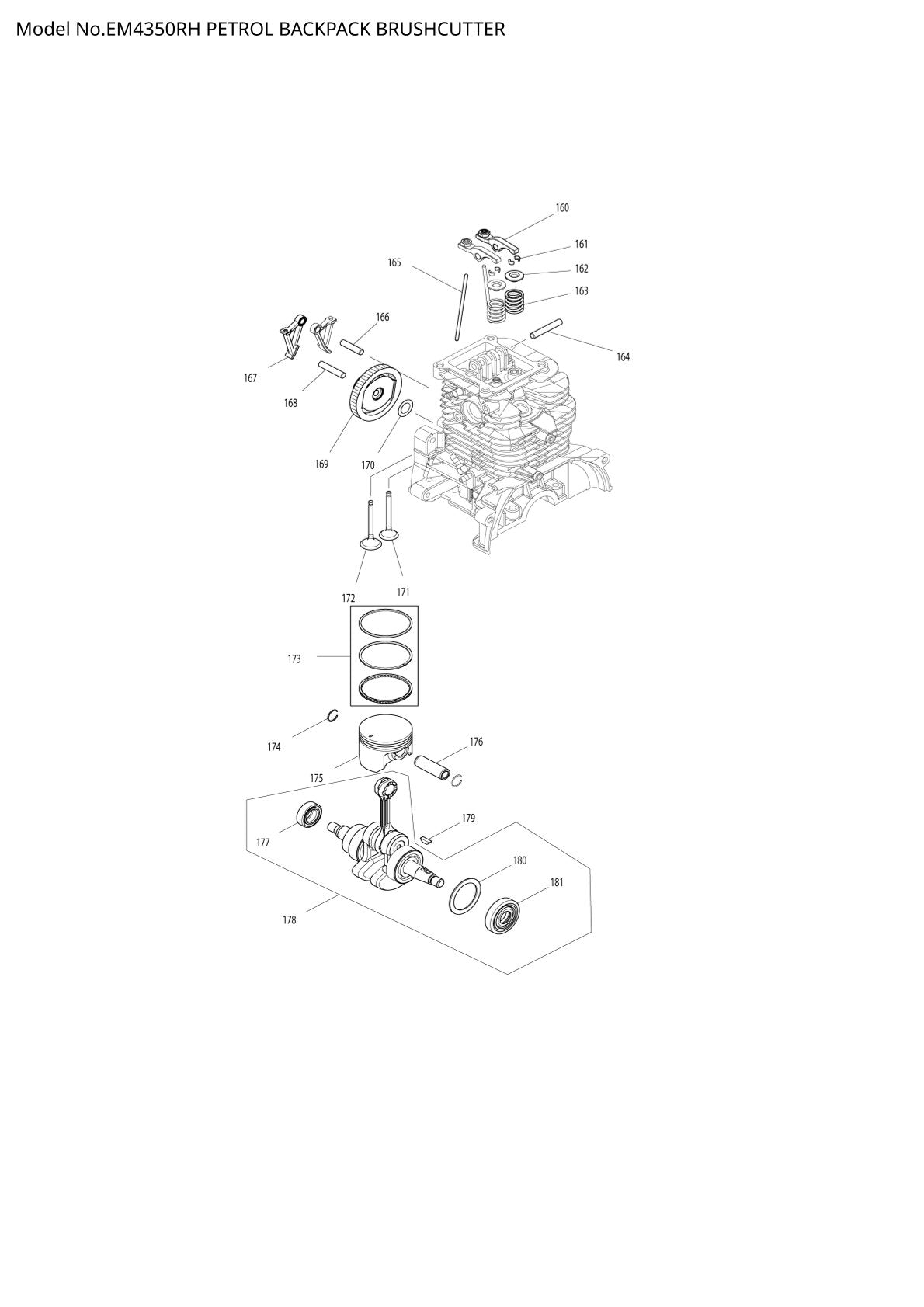 Pièces détachées débroussailleuse thermique Makita EM4350RH