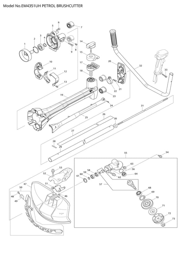 Pièces détachées débroussailleuse thermique Makita EM4351UH
