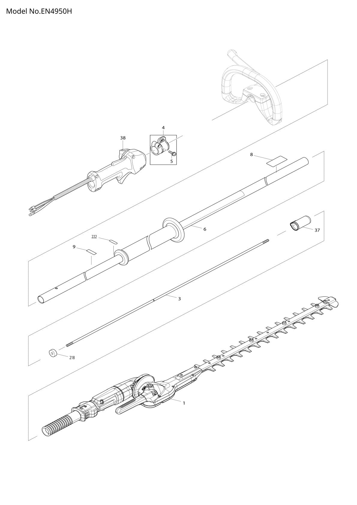 Pièces détachées taille-haie thermique Makita EN4950H