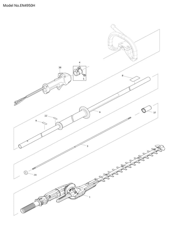 Pièces détachées taille-haie thermique Makita EN4950H