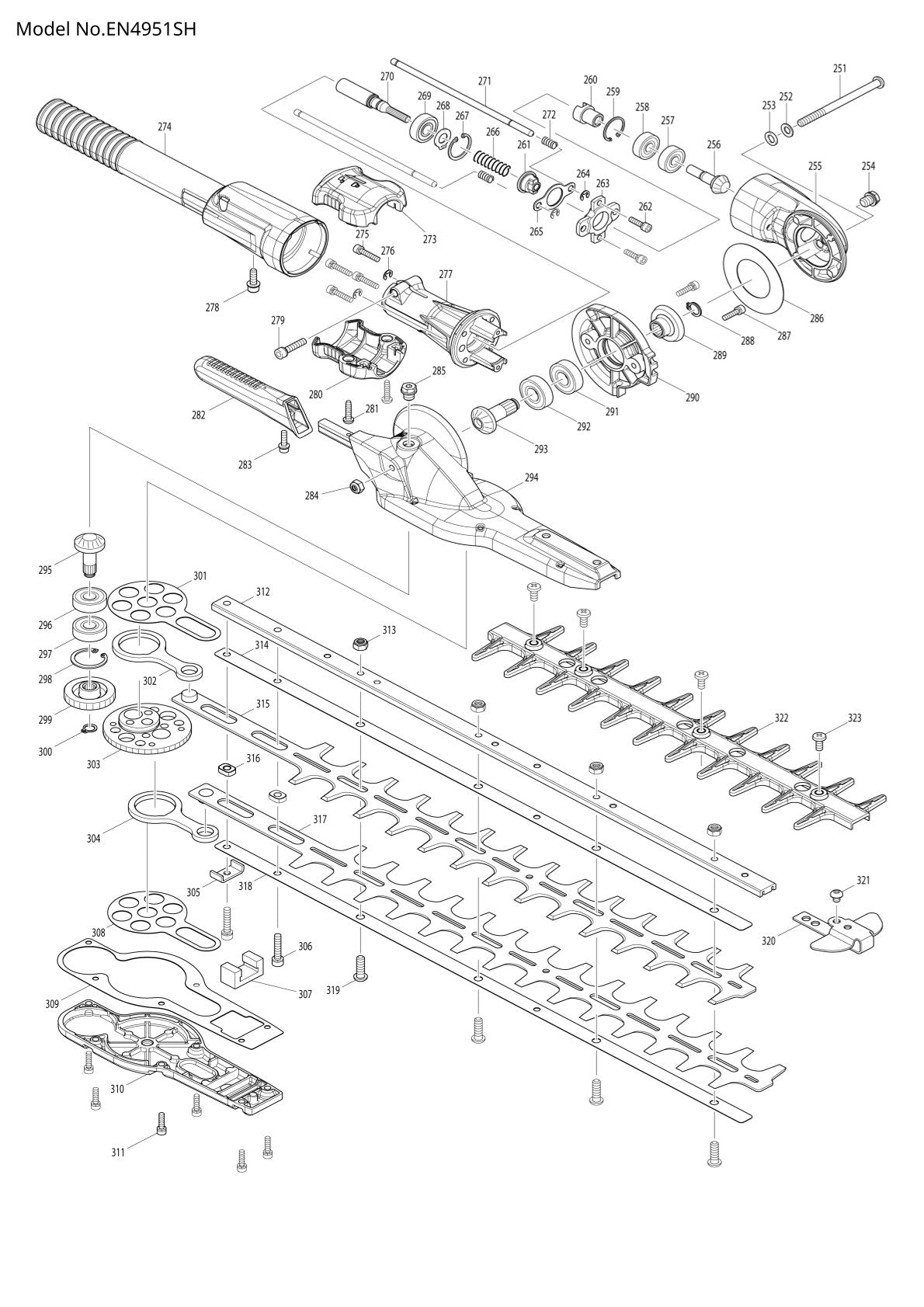 Pièces détachées taille-haie thermique Makita EN4951SH