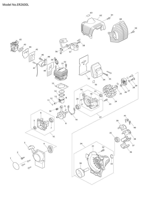 Pièces détachées débroussailleuse thermique Makita ER2600L