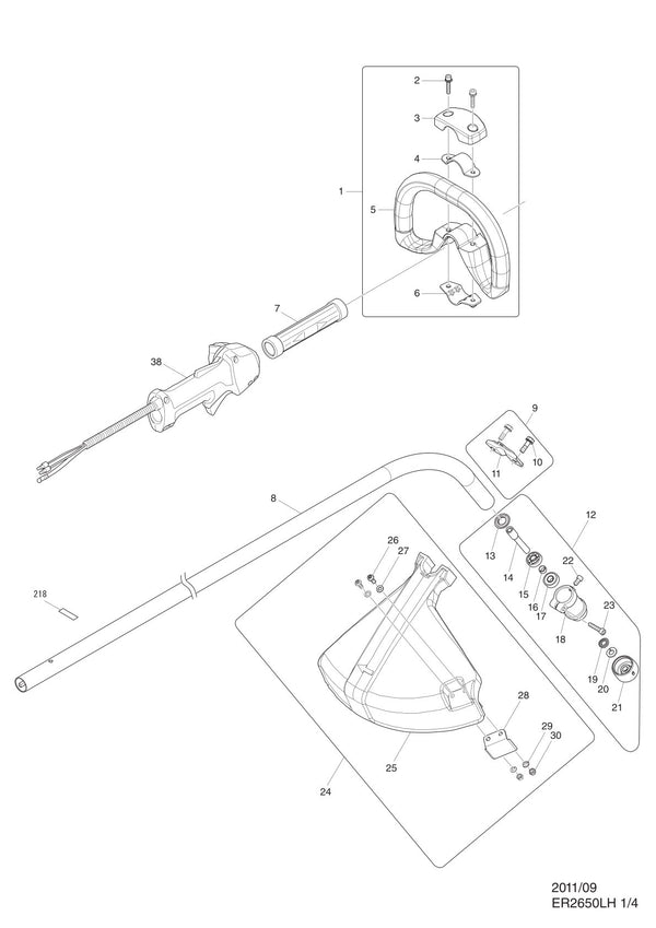 Pièces détachées débroussailleuse thermique Makita ER2650LH