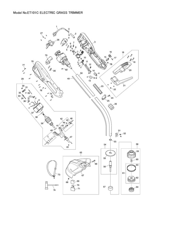 Pièces détachées motobineuse Makita ET-101C