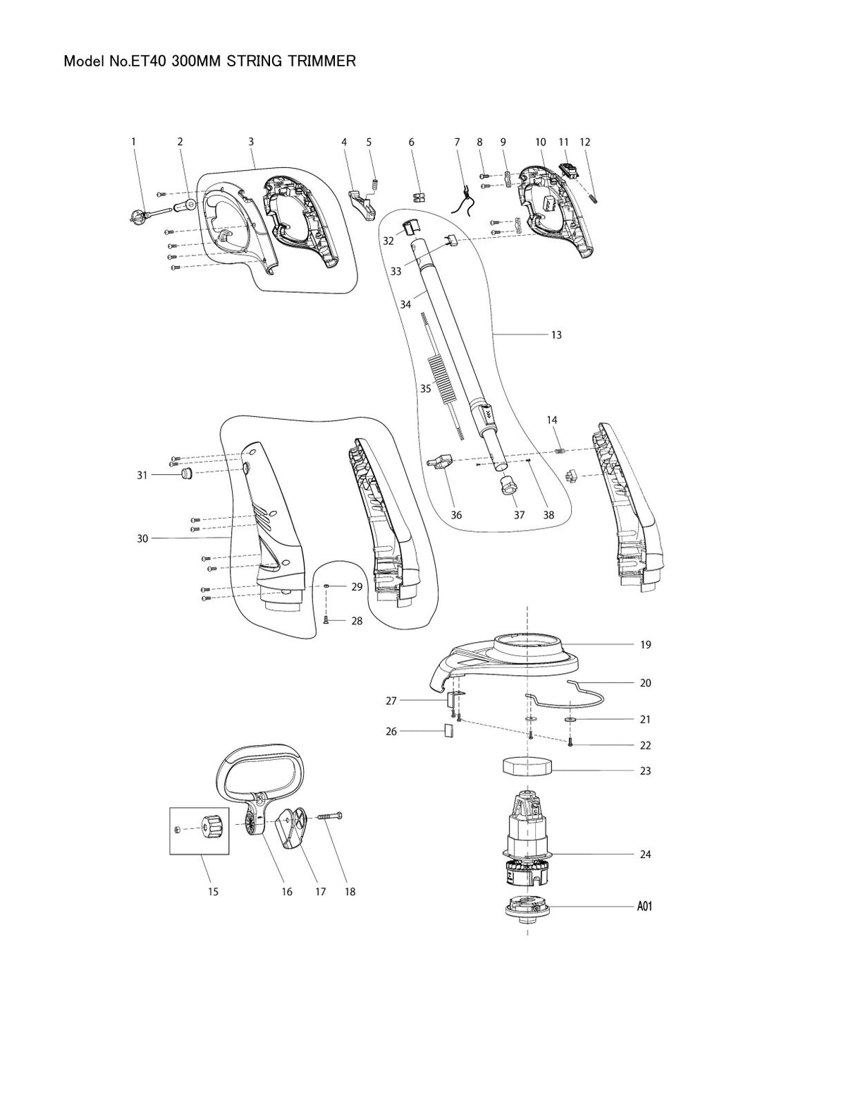 Pièces détachées motobineuse Makita ET-40