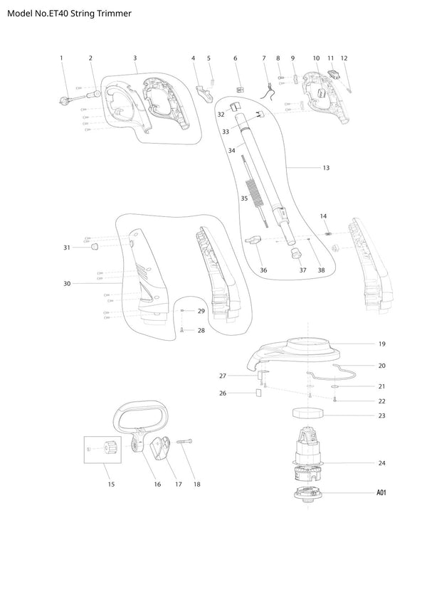 Pièces détachées motobineuse Makita ET40