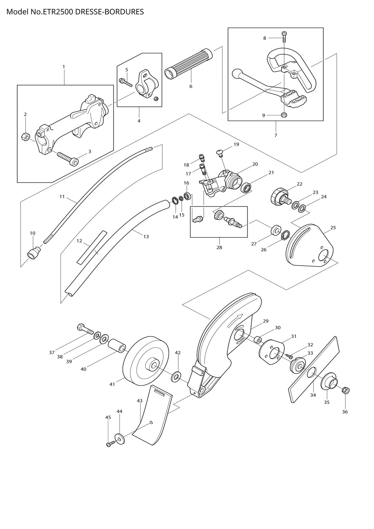 Pièces détachées motobineuse Makita ETR2500