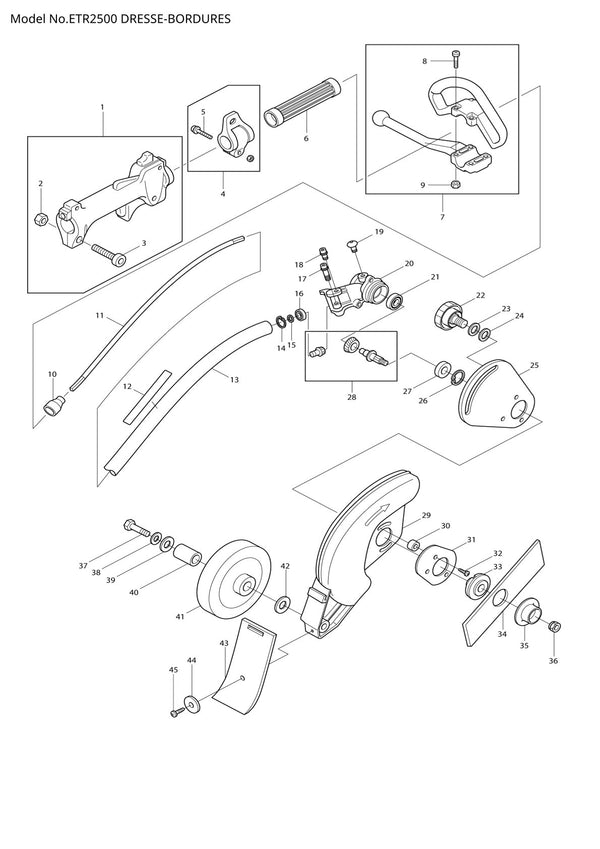 Pièces détachées motobineuse Makita ETR2500