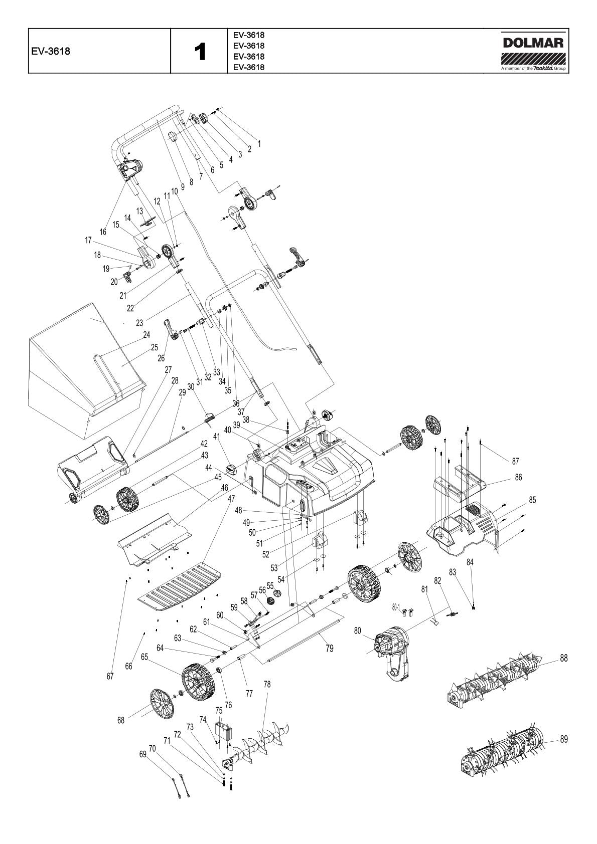 Pièces détachées souffleur thermique Makita EV-3618