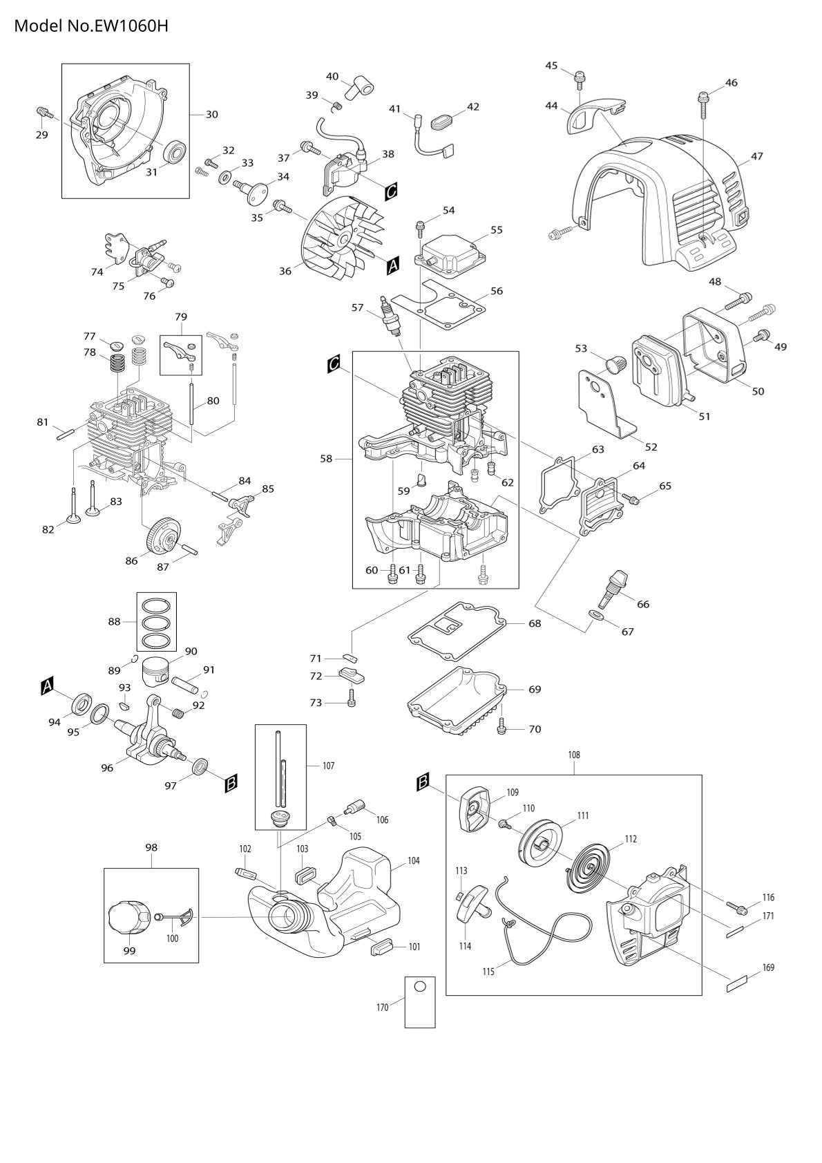 Pièces détachées motopompe Makita EW1060H