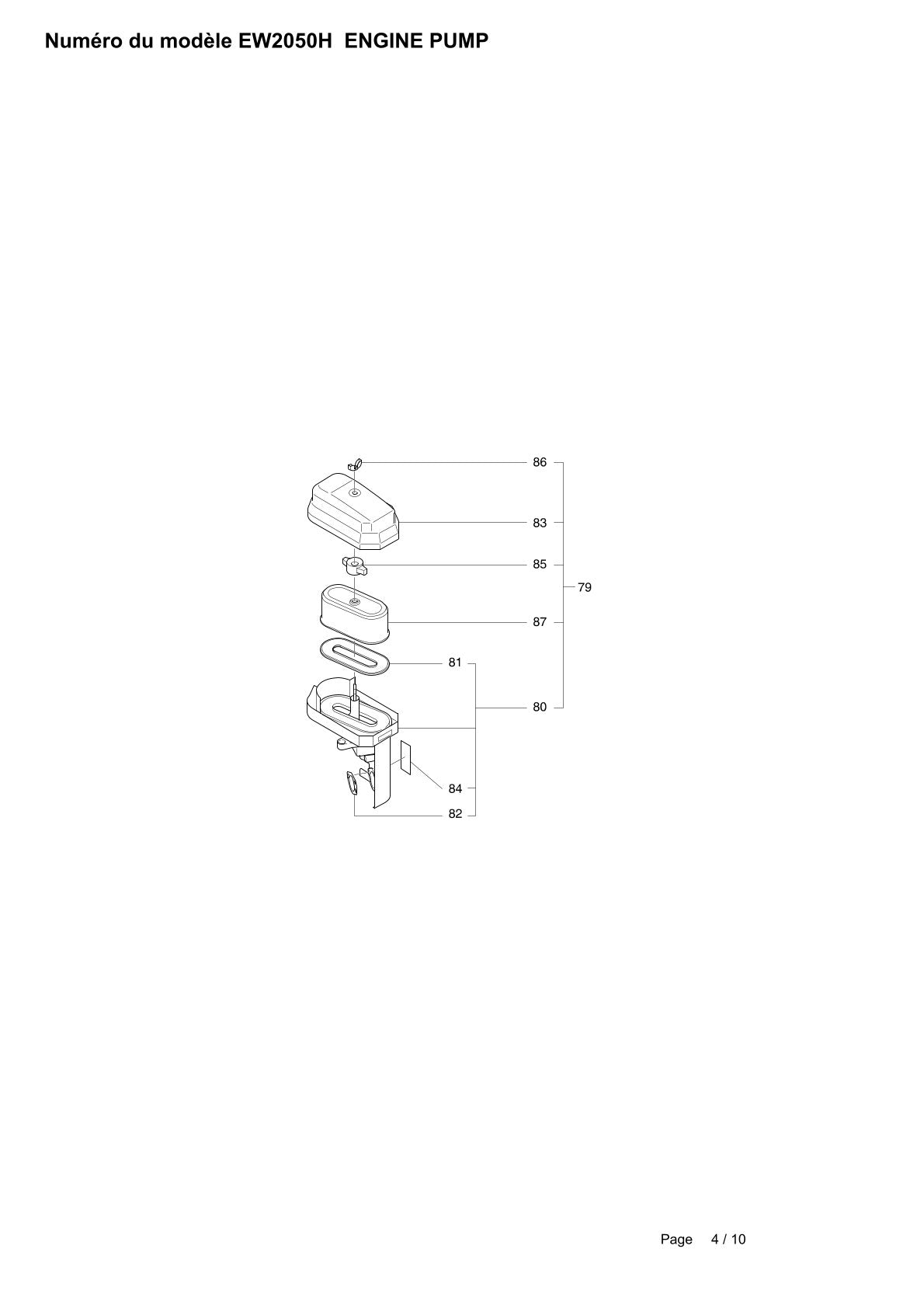 Pièces détachées motopompe Makita EW2050H