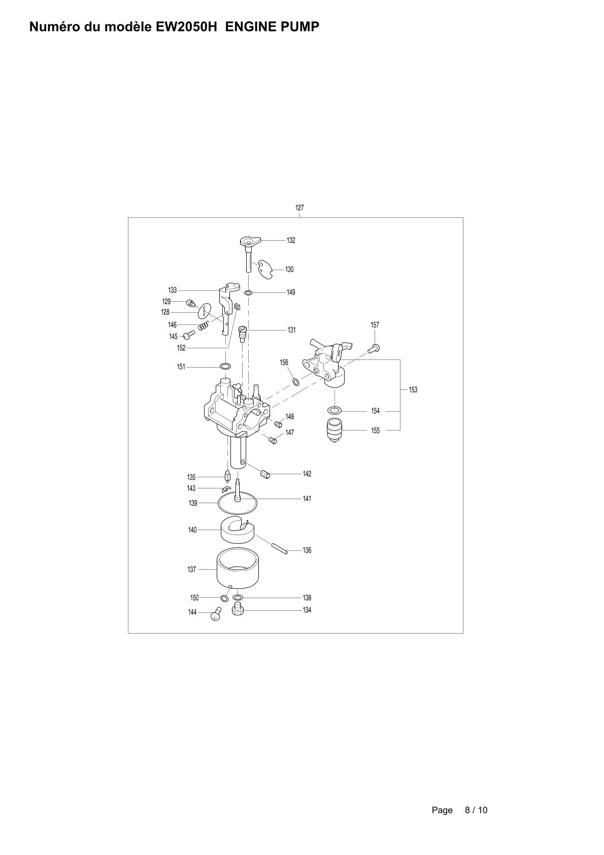 Pièces détachées motopompe Makita EW2050H