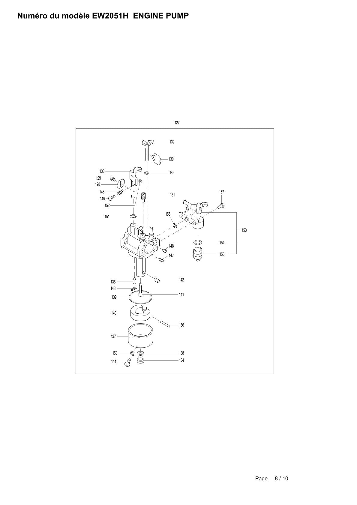Pièces détachées motopompe Makita EW2051H