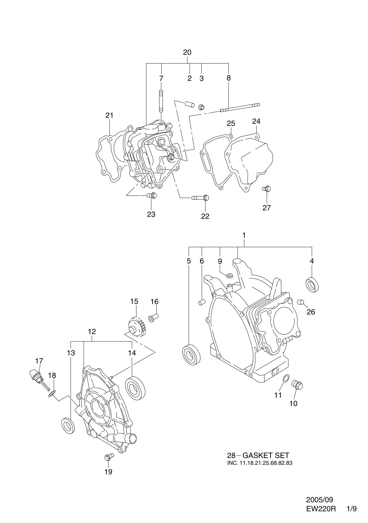 Pièces détachées motopompe Makita EW220R