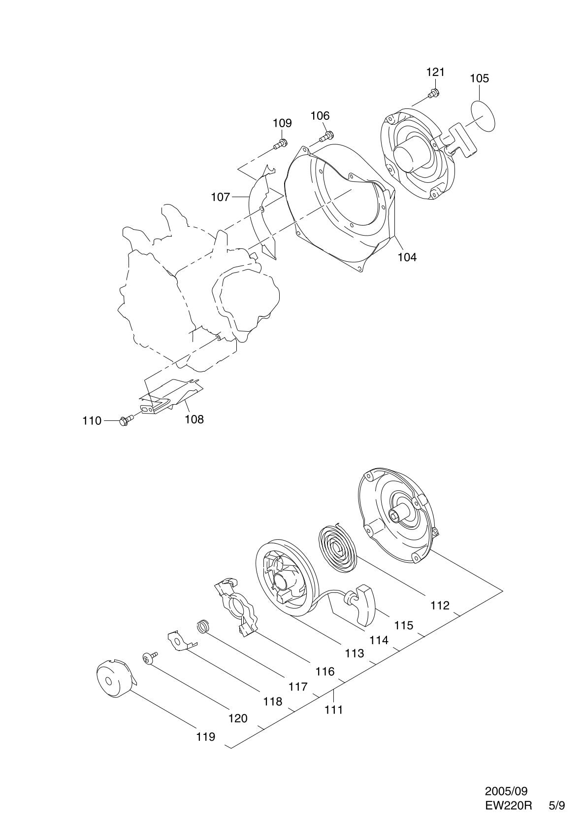 Pièces détachées motopompe Makita EW220R