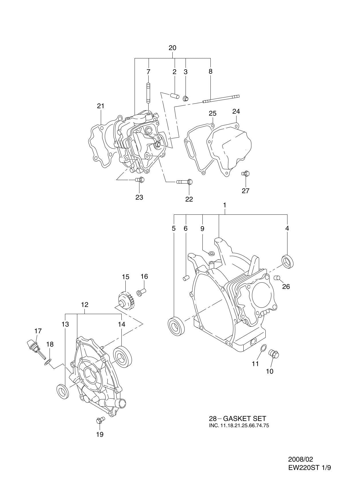 Pièces détachées motopompe Makita EW220ST