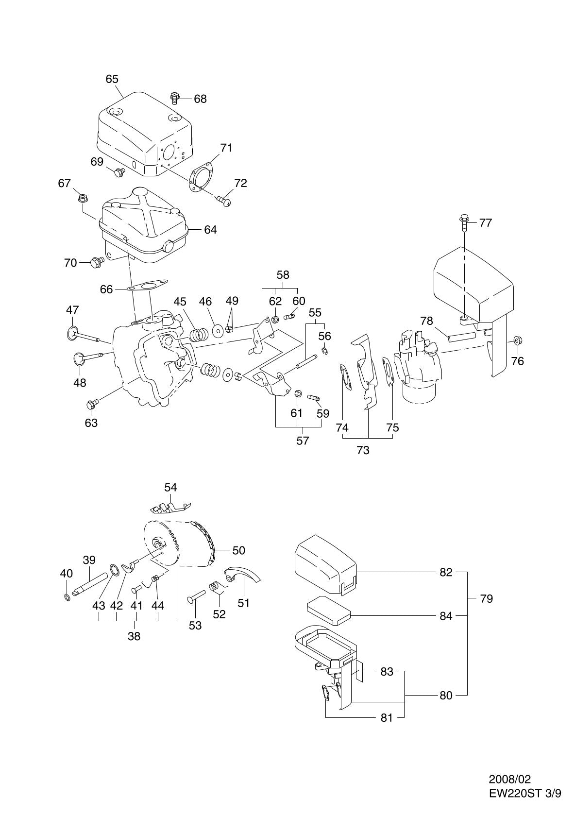 Pièces détachées motopompe Makita EW220ST