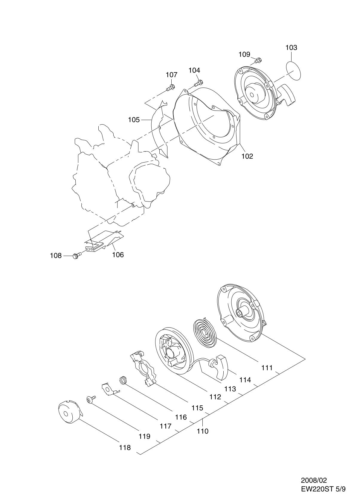 Pièces détachées motopompe Makita EW220ST