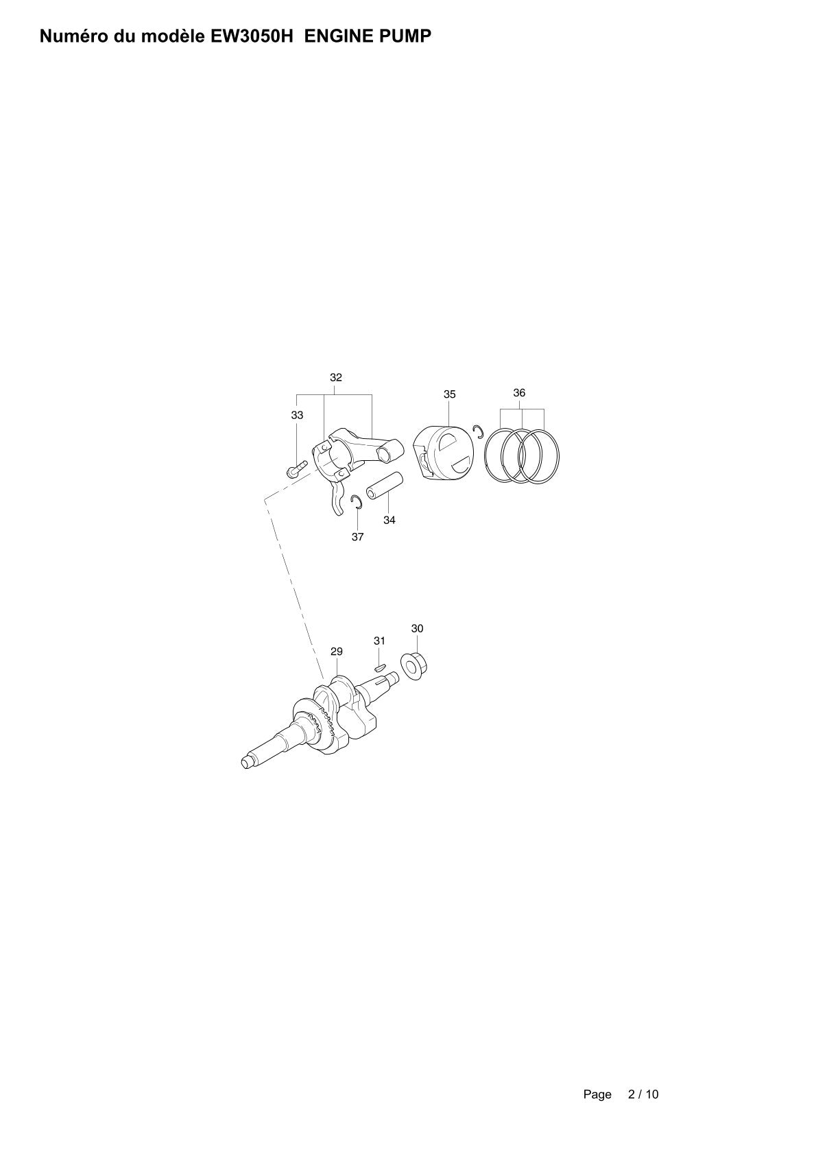 Pièces détachées motopompe Makita EW3050H