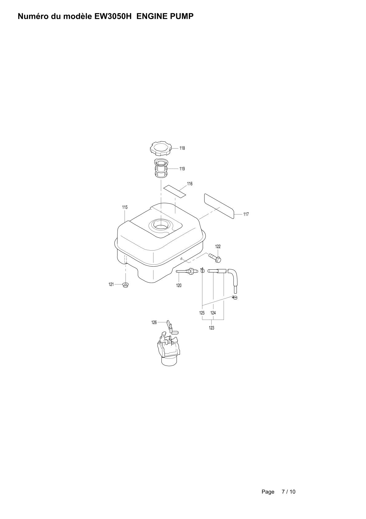 Pièces détachées motopompe Makita EW3050H