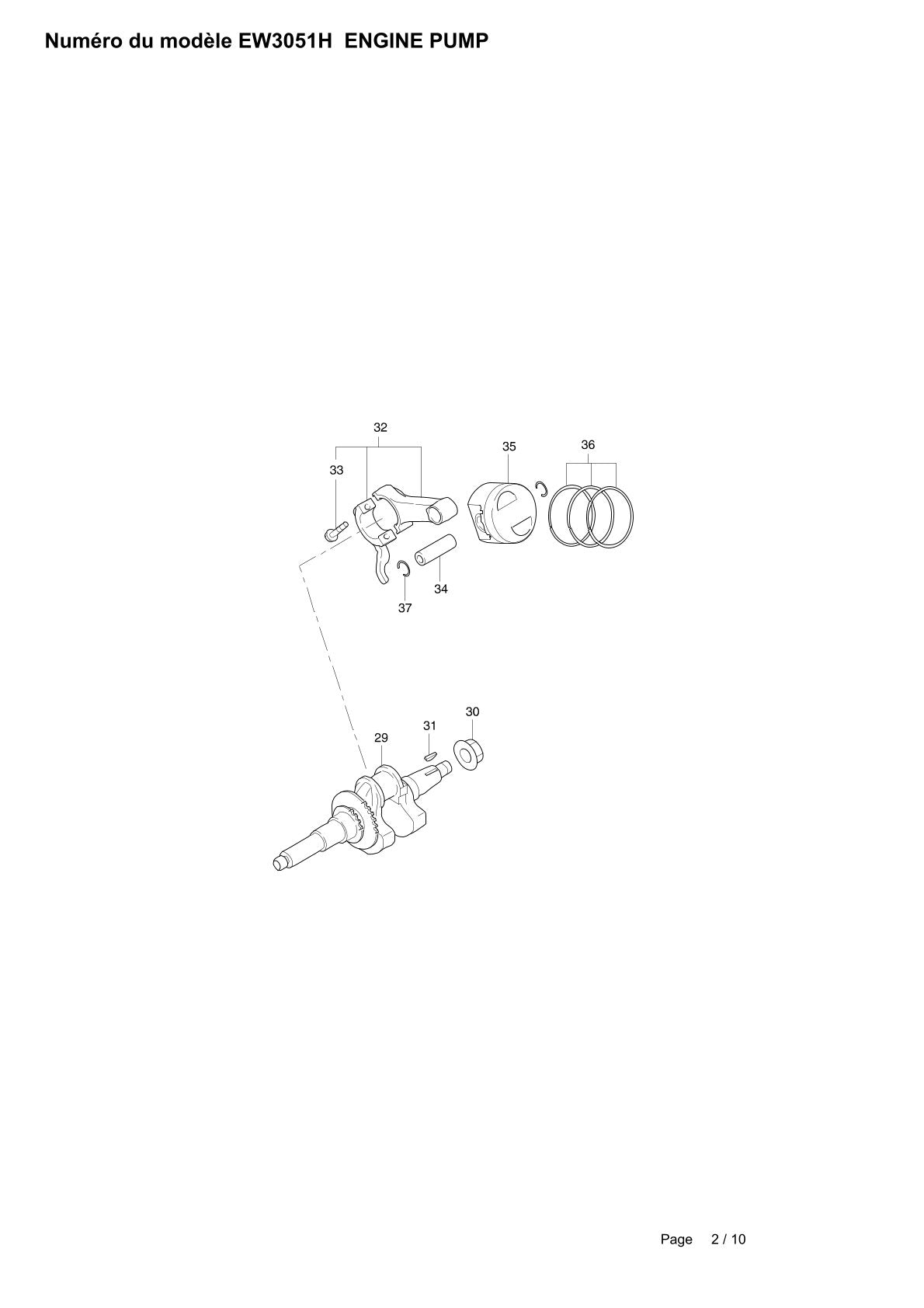 Pièces détachées motopompe Makita EW3051H