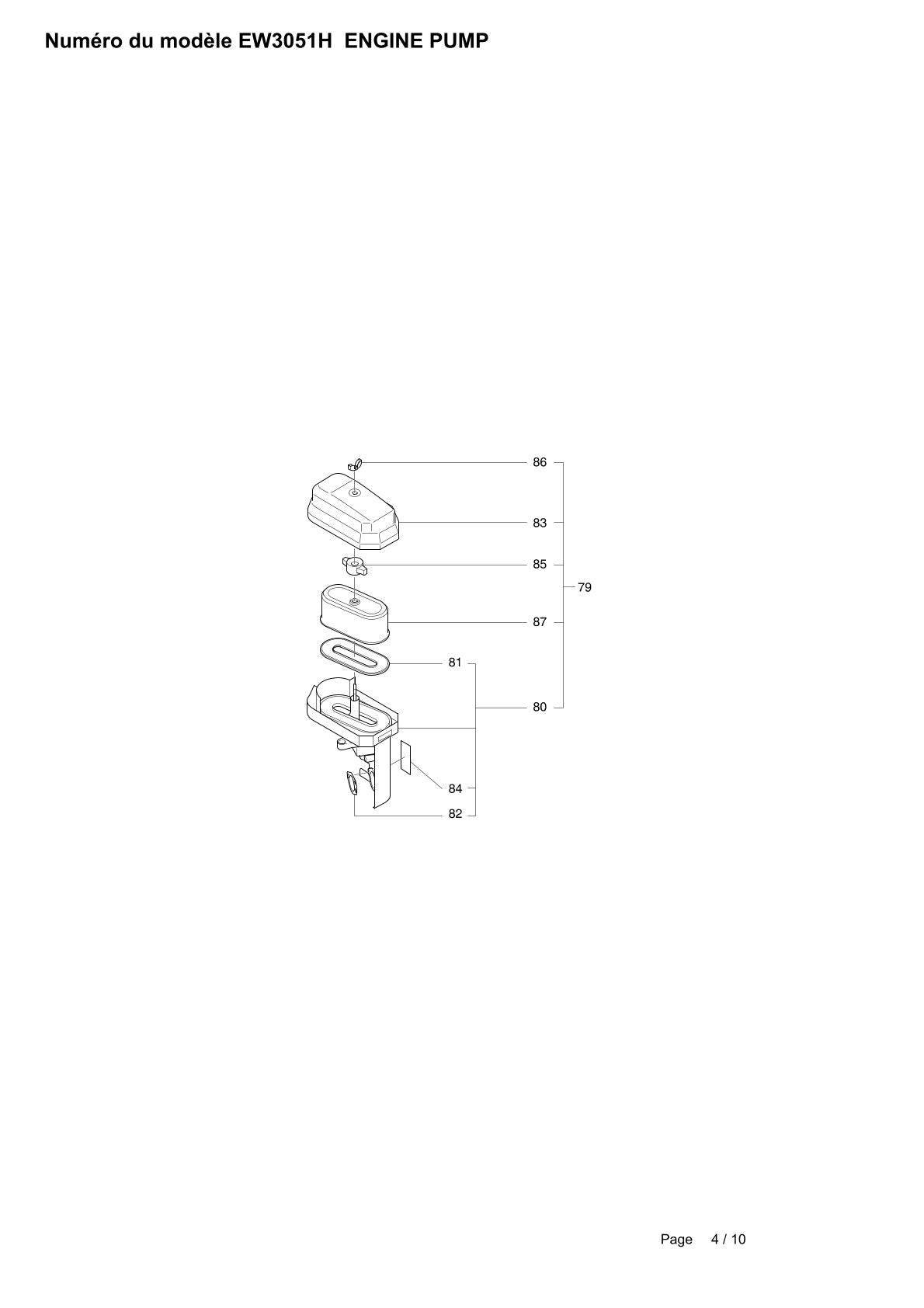 Pièces détachées motopompe Makita EW3051H
