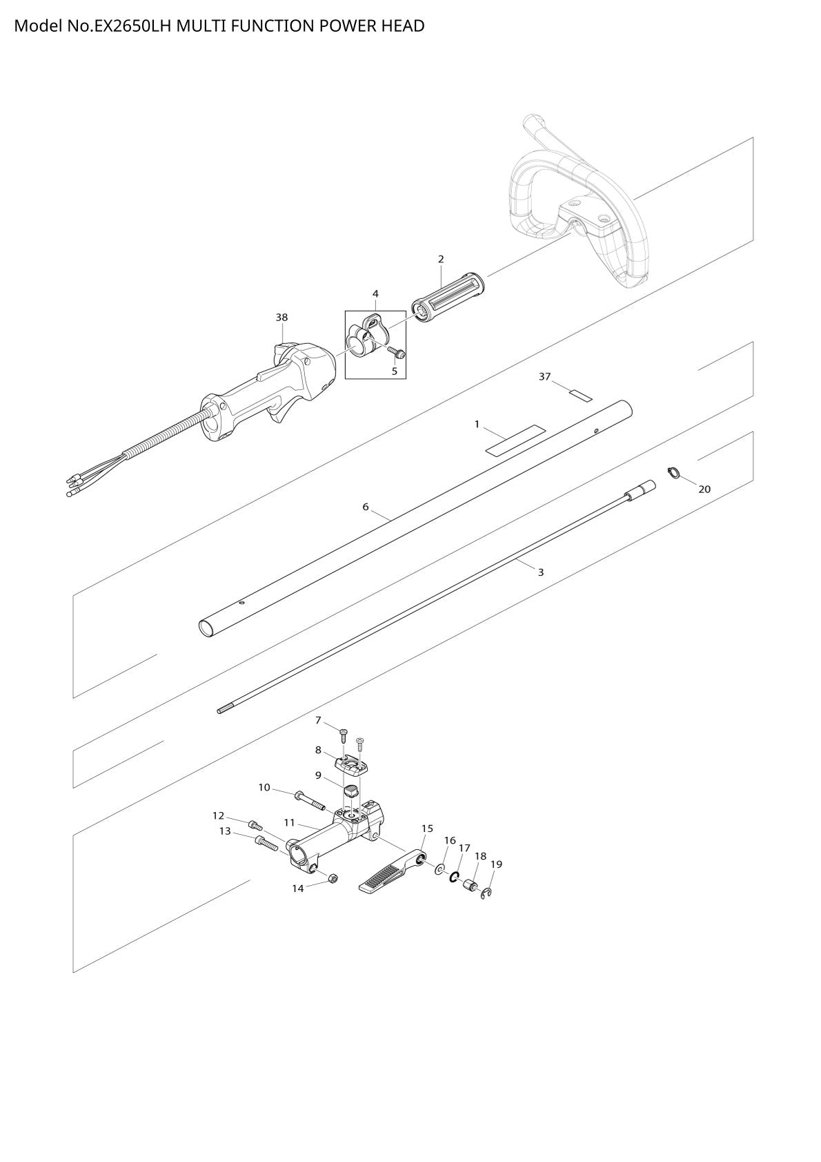 Pièces détachées débroussailleuse thermique Makita EX2650LH