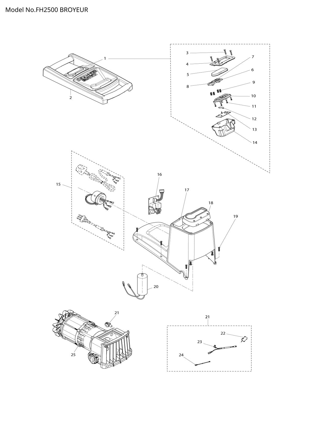 Pièces détachées motobineuse Makita FH2500