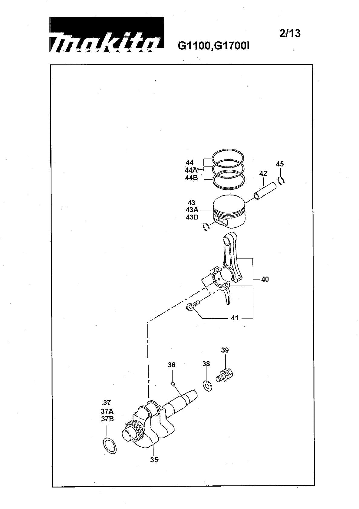 Pièces détachées groupe électrogène Makita G1100