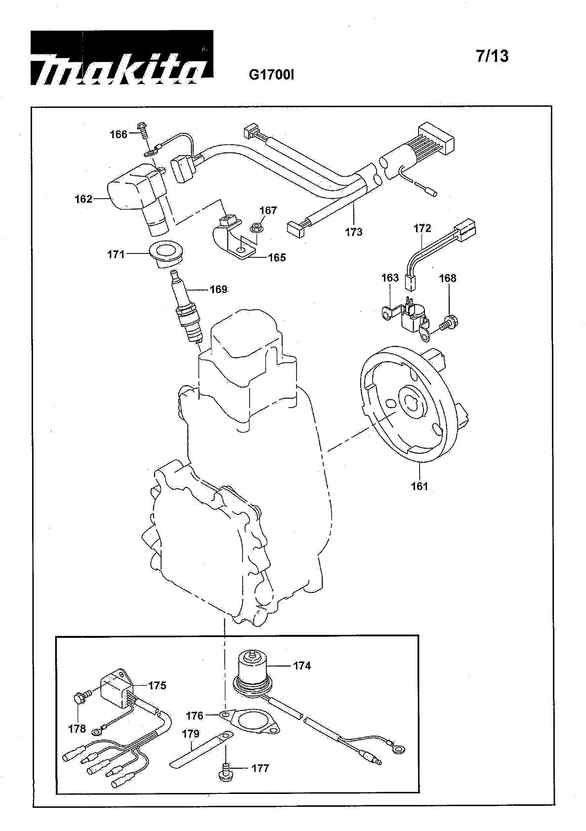 Pièces détachées groupe électrogène Makita G1100