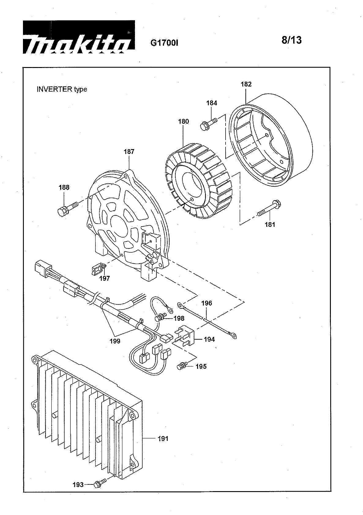 Pièces détachées groupe électrogène Makita G1100