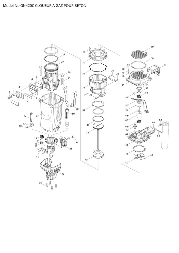 Pièces détachées cloueur Makita GN420C