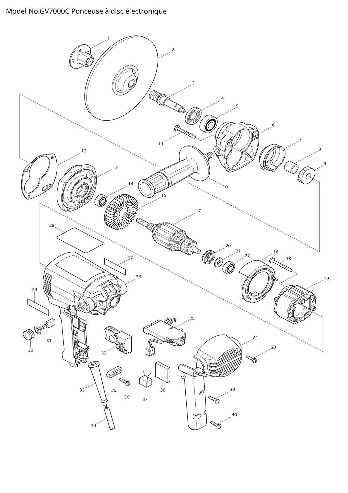 Pièces détachées ponceuse Makita GV7000C