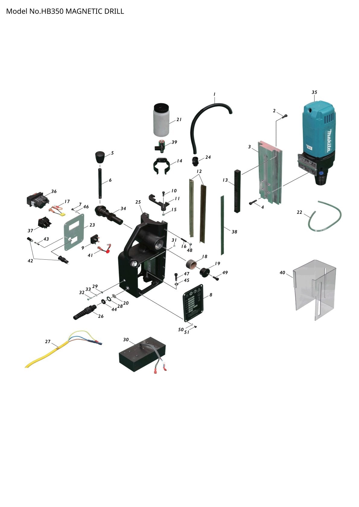 Pièces détachées broyeur de végétaux Makita HB350