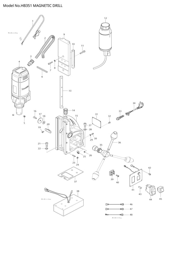 Vue éclatée Makita HB351 - page 1