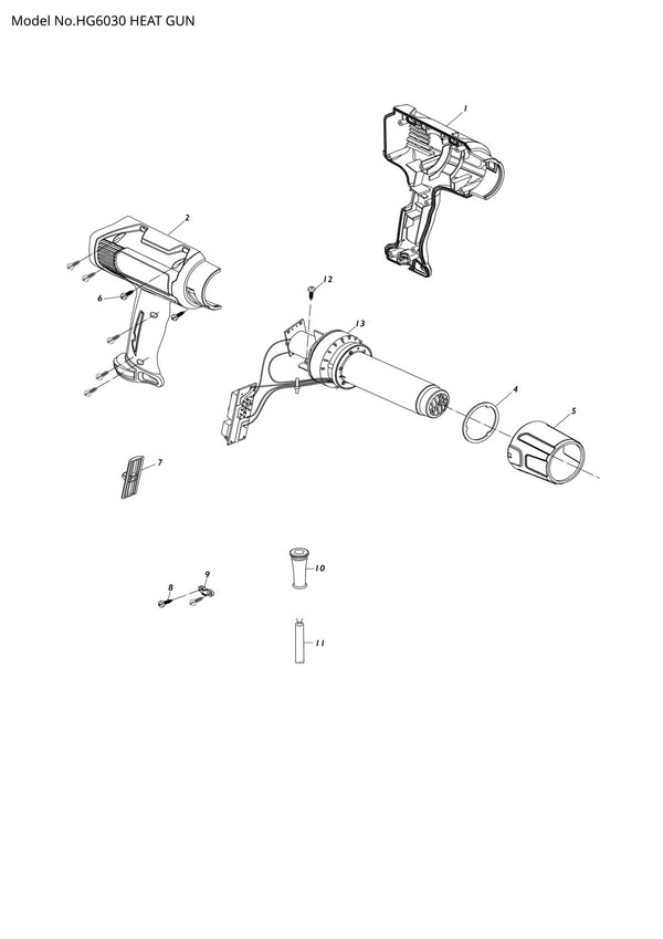 Pièces détachées décapeur thermique Makita HG6030
