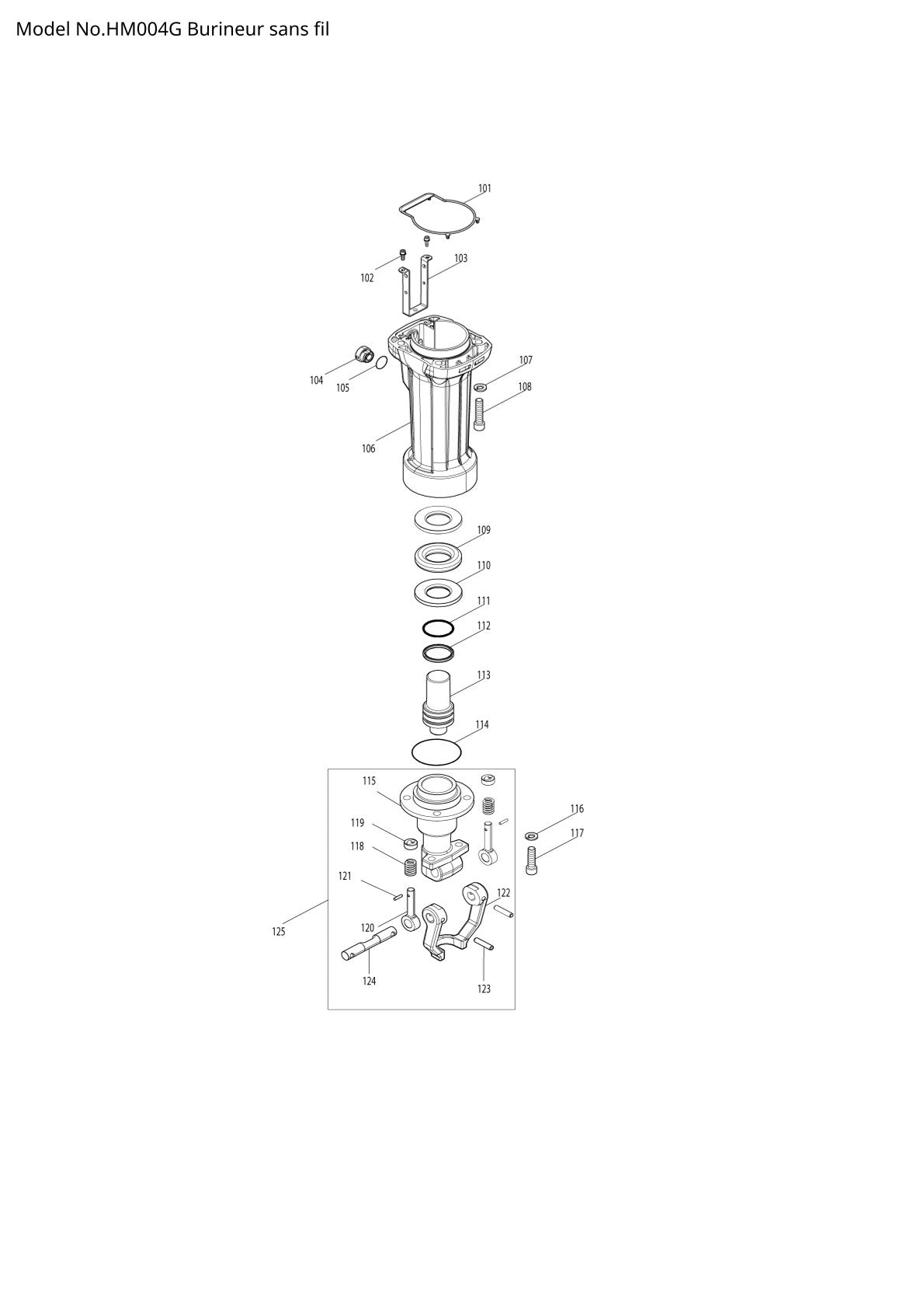 Pièces détachées marteau piqueur sans fil Makita HM004G