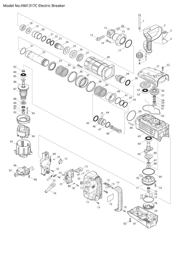 Pièces détachées marteau piqueur Makita HM1317C
