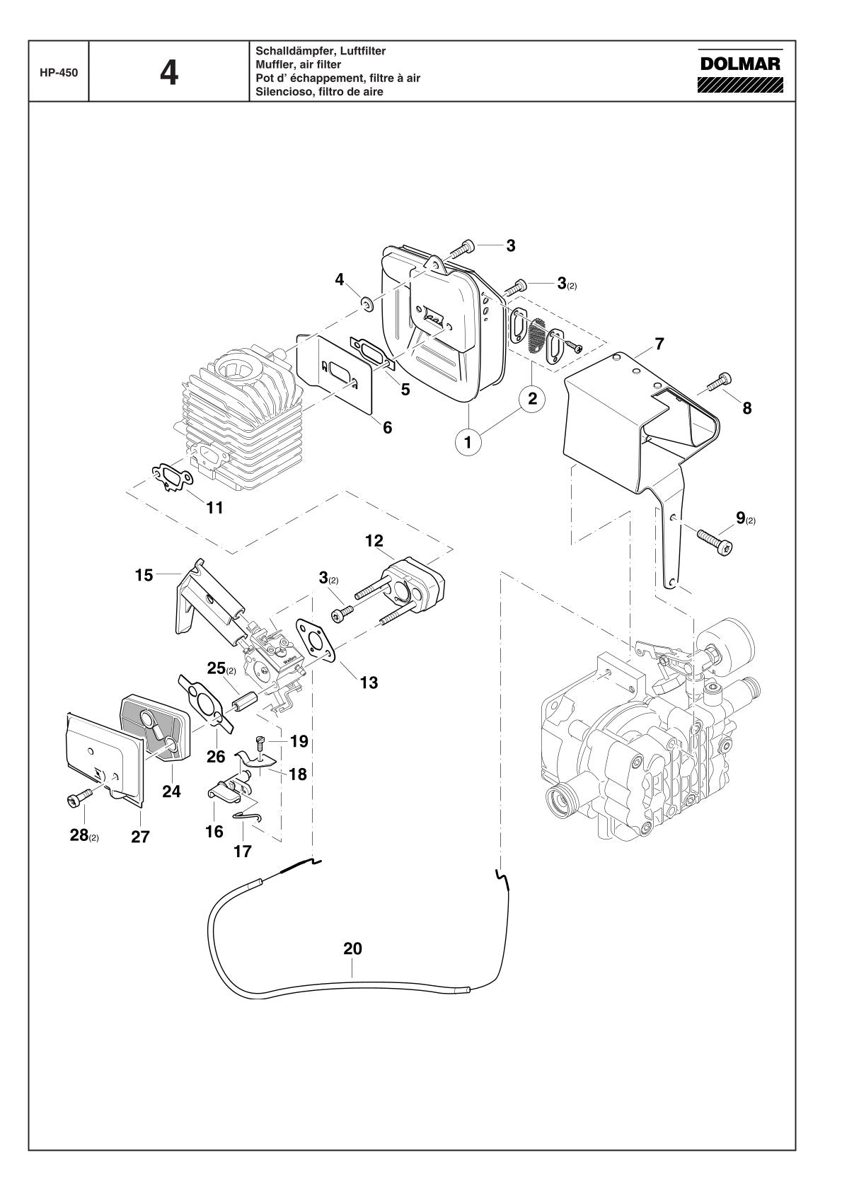 Pièces détachées perceuse à percussion Makita HP450